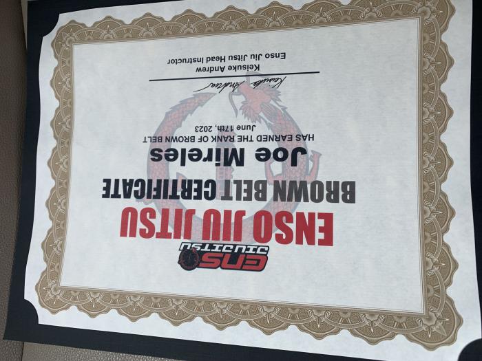 Brown belt · June 17, 2023 · Promoted by Keisuke Andrews