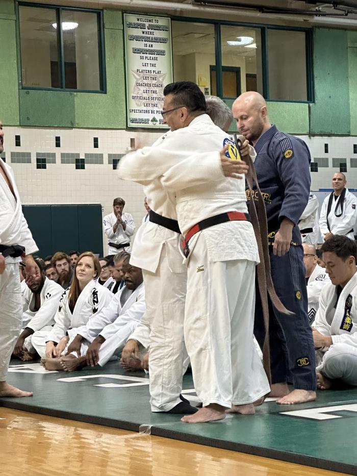Picture with myself and Fernando Yamasaki at my Black Belt promotion.