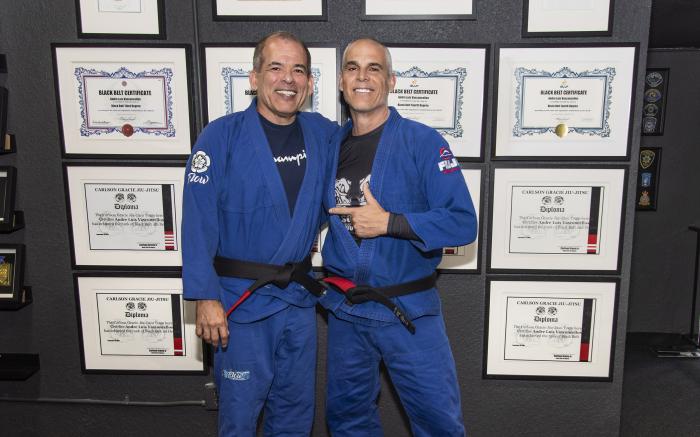 At the black belt promo and open house at Carlson Gracie South Bay