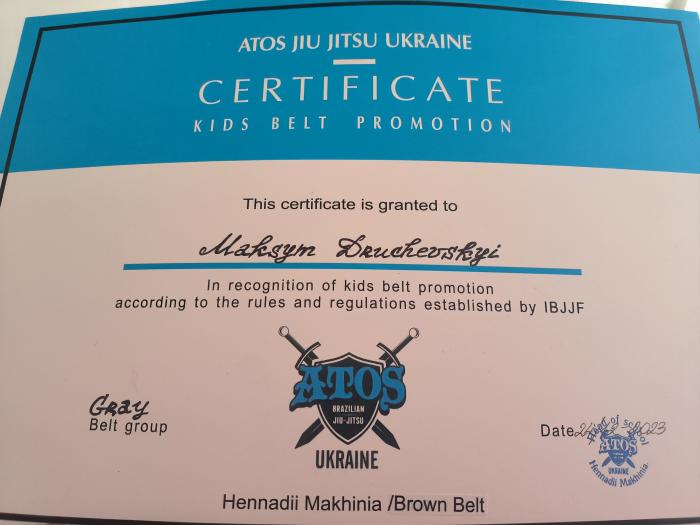Gray belt · December 24, 2023 · Promoted by Hennadii Makhinia