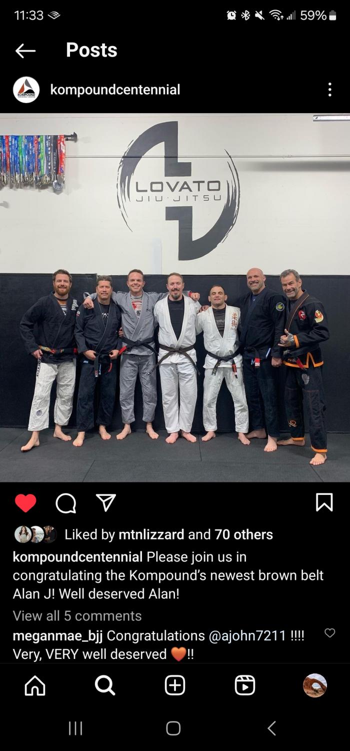 Brown belt · January 10, 2024 · Promoted by Jeff Russell