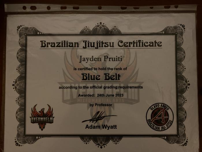 Blue belt · June 24, 2023 · Promoted by Adam Wyatt