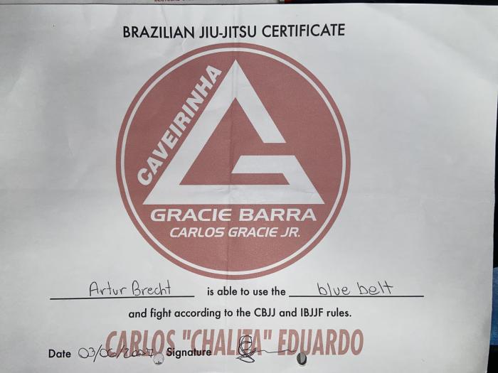 Blue belt · June 3, 2007 · Promoted by Carlos “Charlita” Eduardo