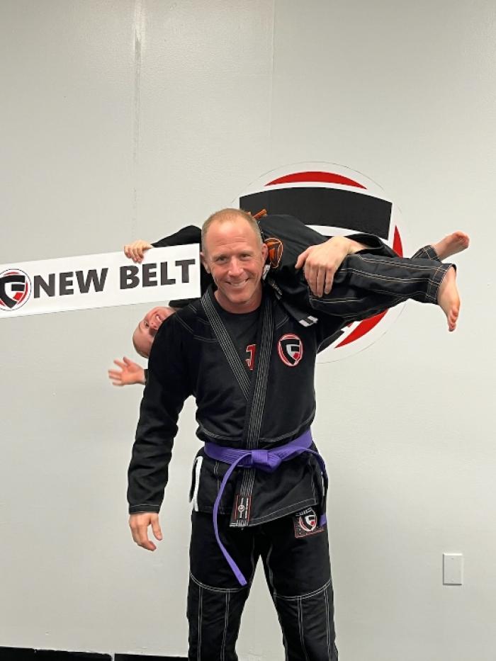 Purple belt · January 24, 2024 · Promoted by Clint Duplechain