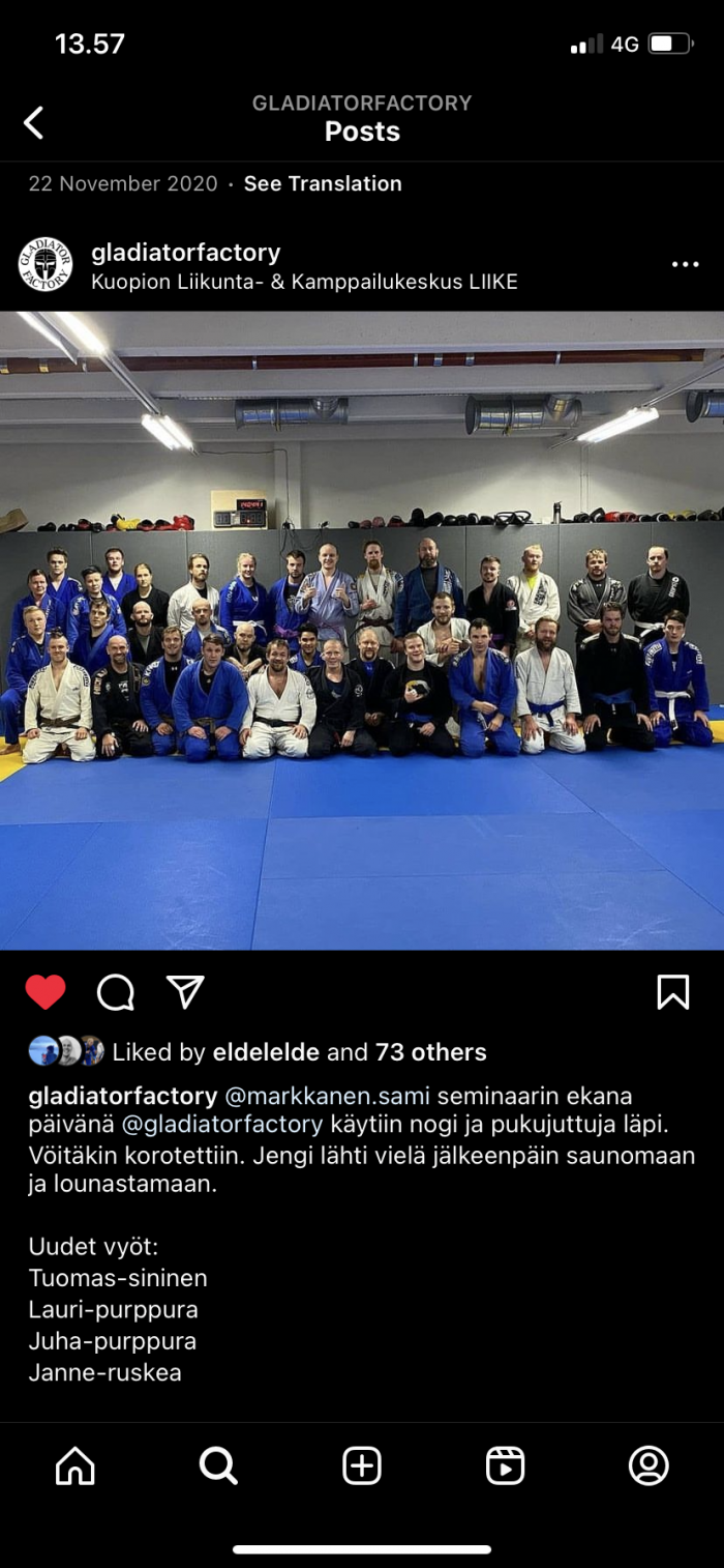 Blue belt · November 21, 2020 · Promoted by Antti Niskanen