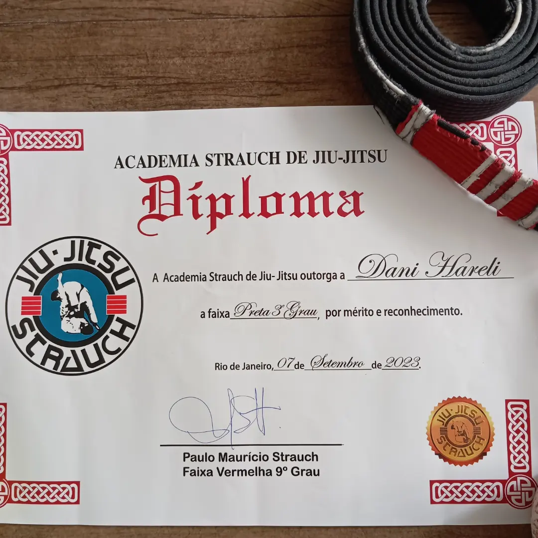 Black belt 3rd degree · September 7, 2023 · Promoted by GM Paulo Mauricio Strauch