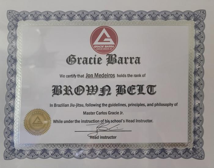 Brown belt · August 26, 2023 · Promoted by Joshua Bowlin