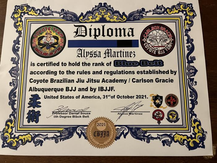 Blue belt · October 31, 2021 · Promoted by Daniel Souza