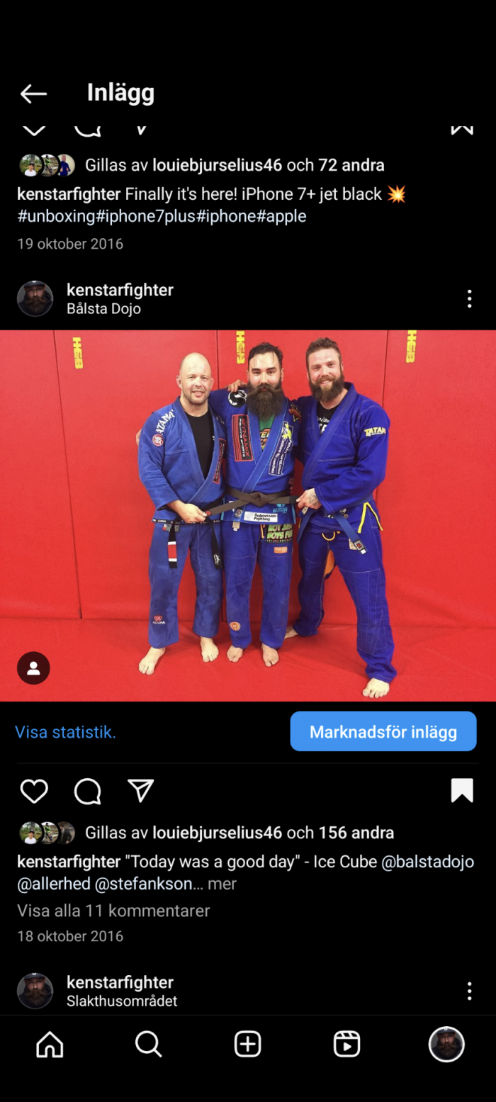 Brown belt · October 18, 2016 · Promoted by Lars-Olof Allerhed
