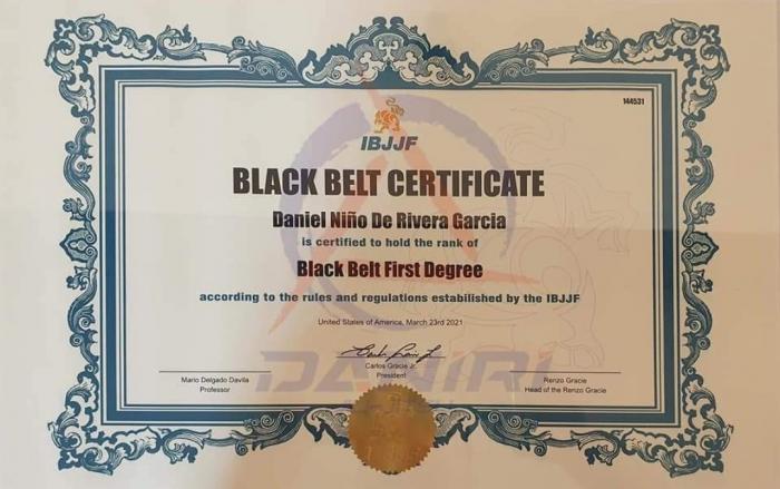 Black belt 1st degree · May 29, 2020 · Promoted by Mario Delgado Davila