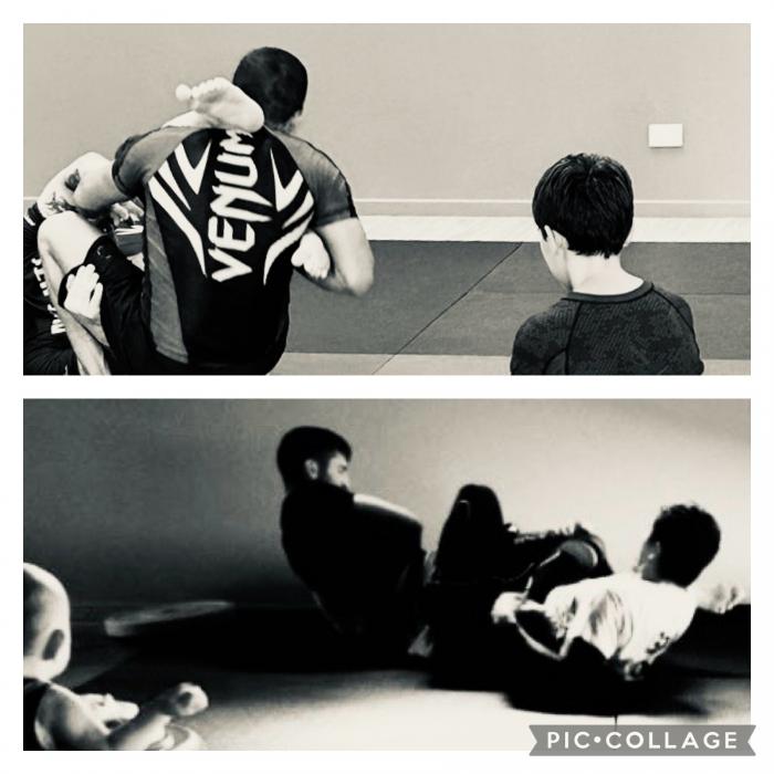 My Son and I 12 Years apart (As always, just watching dad)