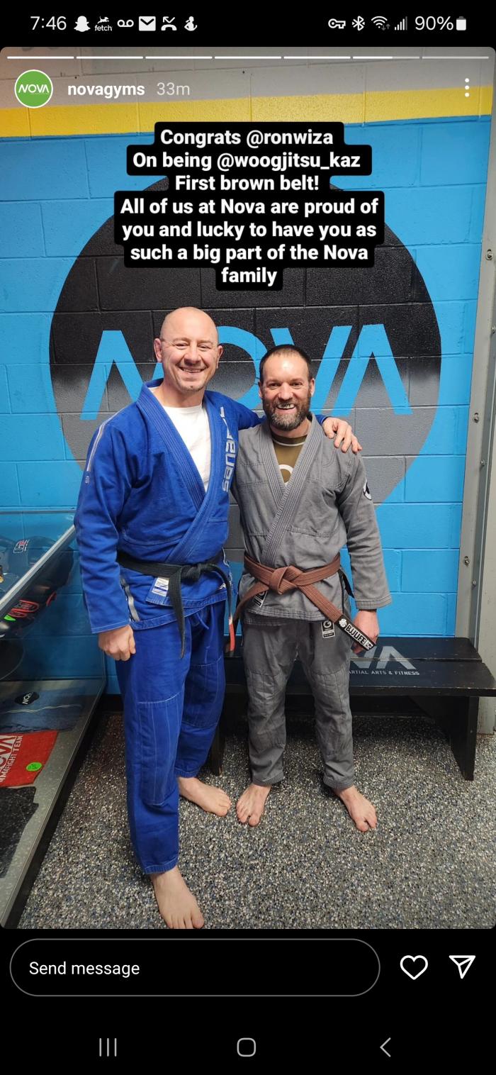 Brown belt · February 15, 2024 · Promoted by Kaz