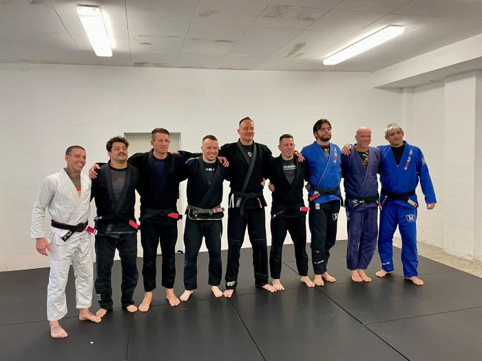 All the Black Belts at a Seminar at Metagame JiuJitsu in Bochum. Bernd did an awesome job organizing everything and is really hospitable.