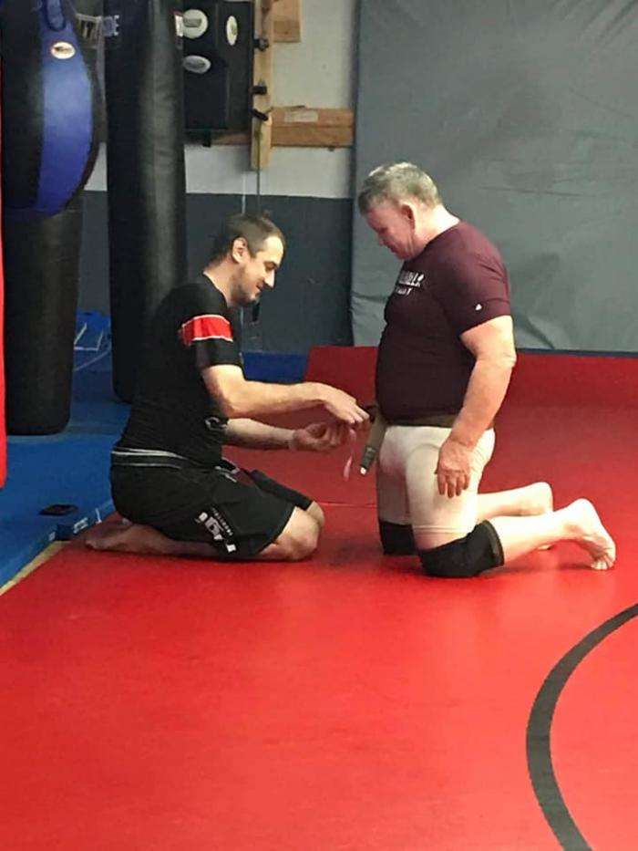 Brown belt · October 1, 2018 · Promoted by Black belt under Wolf Pack Josh Haynie