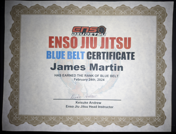 Blue belt · February 24, 2024 · Promoted by Keisuke Andrew