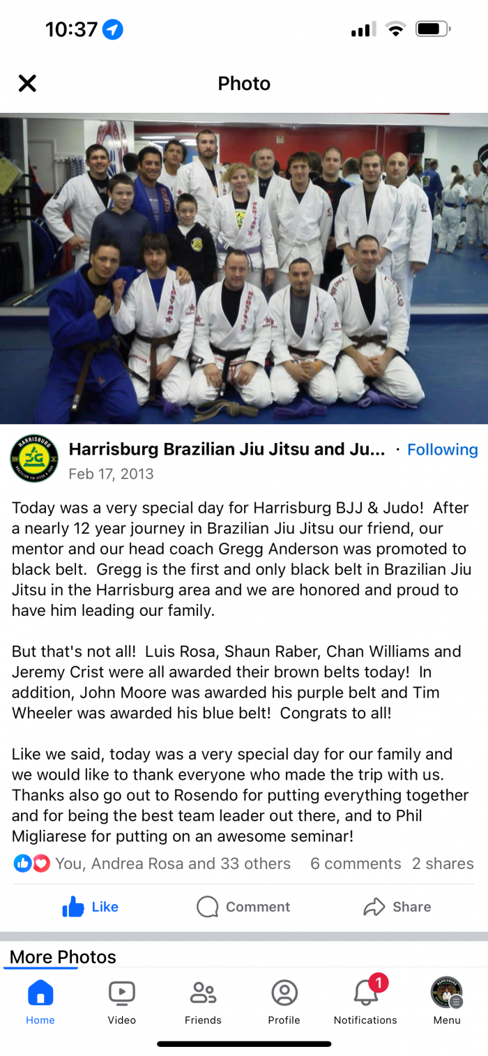 Brown belt · February 17, 2013 · Promoted by Rosendo Diaz