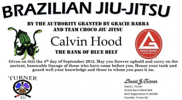 Blue belt · September 4, 2012 · Promoted by Jay Turner
