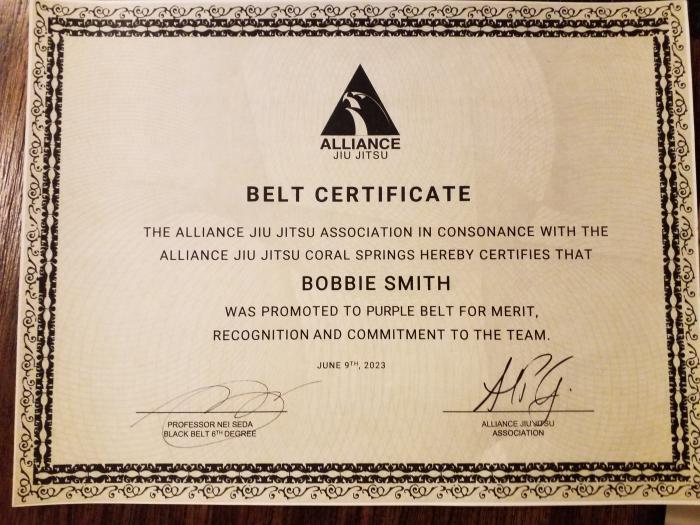 Purple belt · June 9, 2023 · Promoted by Nei seda