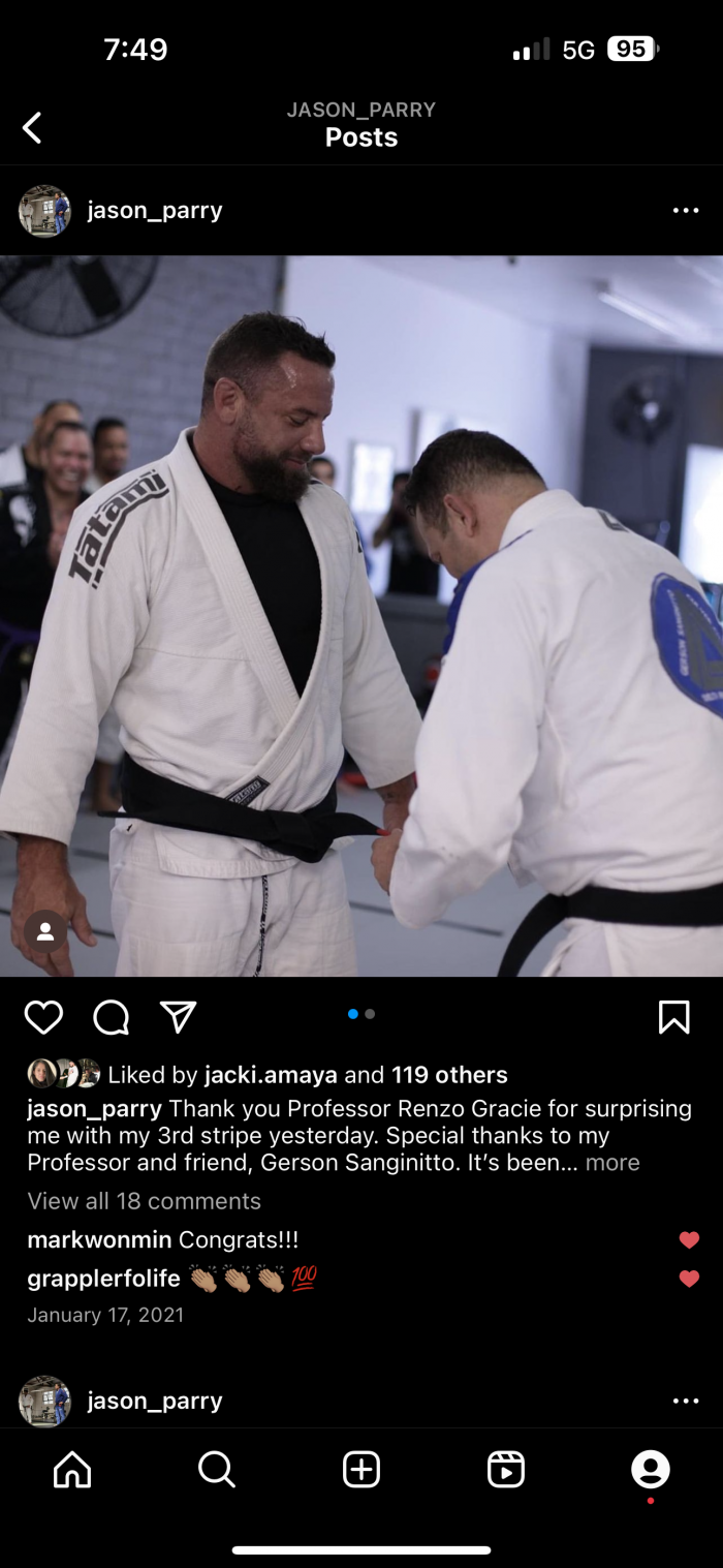 Black belt 3rd degree · January 16, 2024 · Promoted by Renzo Gracie