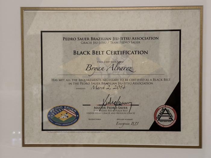 My black belt certificate