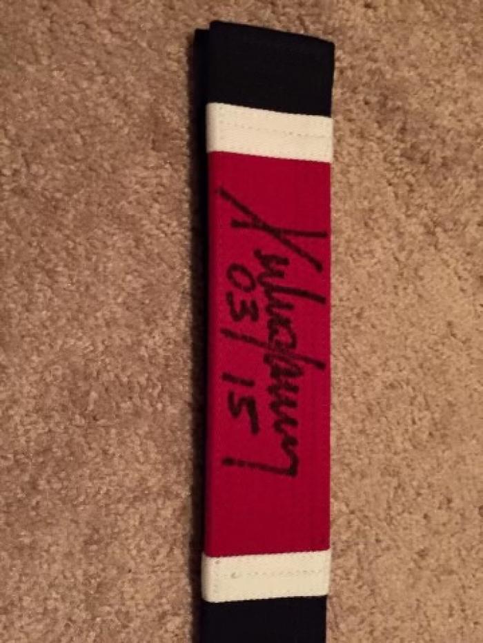 Pedro Sauer signature on my black belt