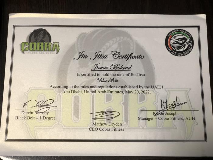 Blue belt · May 20, 2022 · Promoted by Darrin Ramsey
