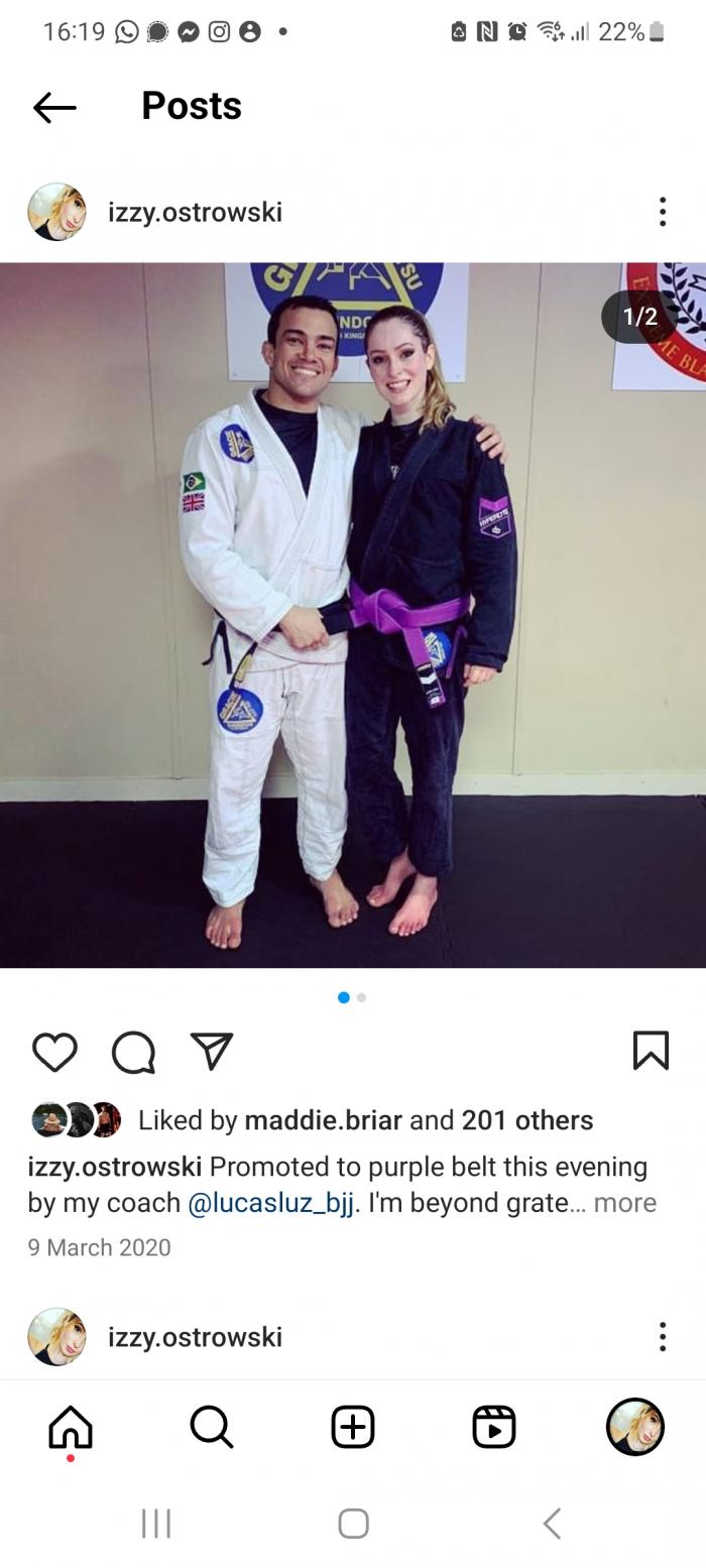 Purple belt · March 9, 2020 · Promoted by Lucas luz