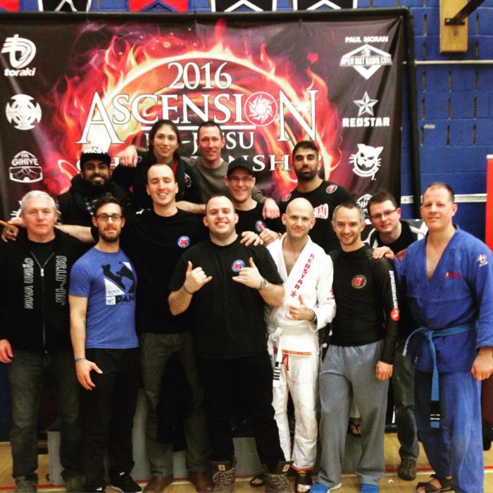 Ascension 2016 Competitors from Nova Uniao (Buckley Jiujitsu). Kevin McGivern, Emily McGivern, Daniel Tsatos, Jason Van Sluytman, Patrick Buckley