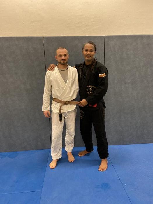 Brown Belt with mestre David Pierre Louis 2