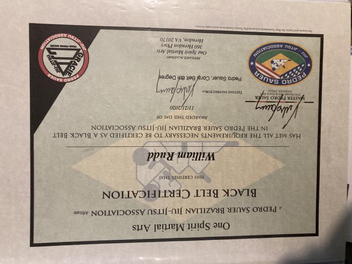 Black belt · November 21, 2020 · Promoted by Pedro Sauer