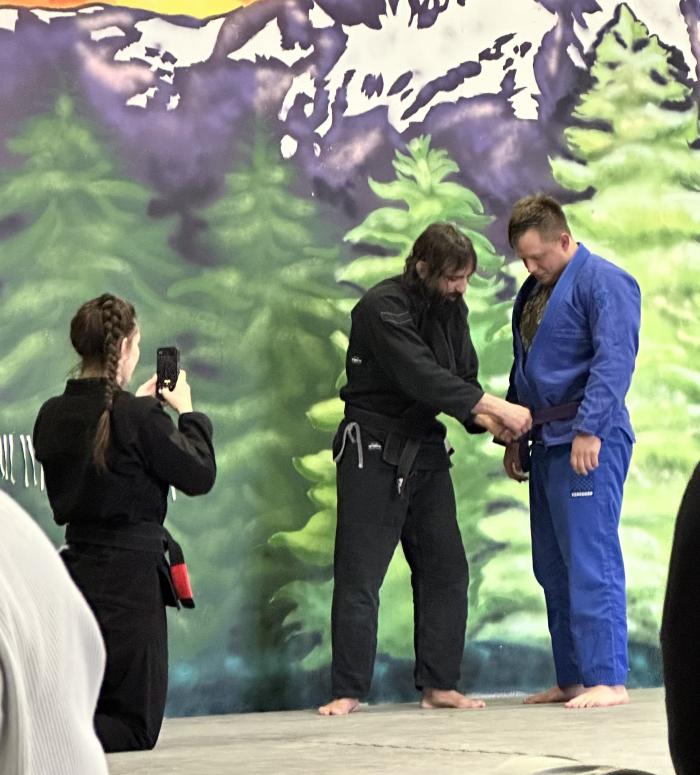 Purple belt · November 21, 2019 · Promoted by Aaron Milam