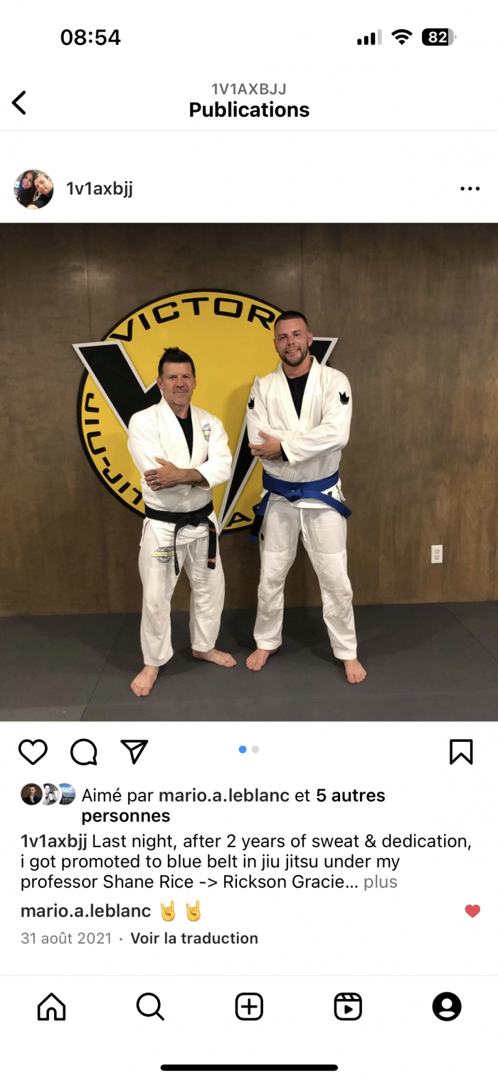 Blue belt · August 31, 2021 · Promoted by Shane Rice