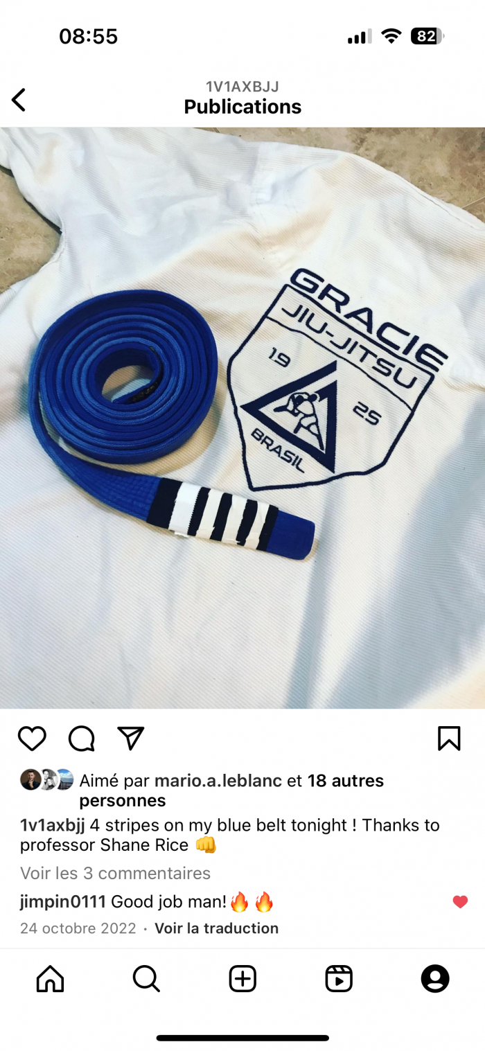 Blue belt · August 31, 2021 · Promoted by Shane Rice