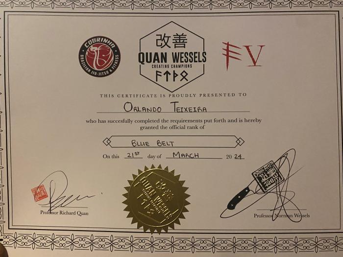 blue belt certificate