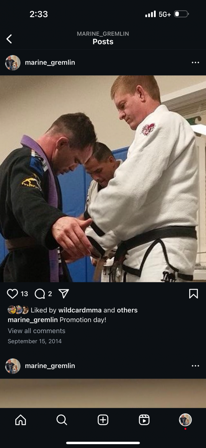 Brown belt · April 19, 2019 · Promoted by Jim Strahley
