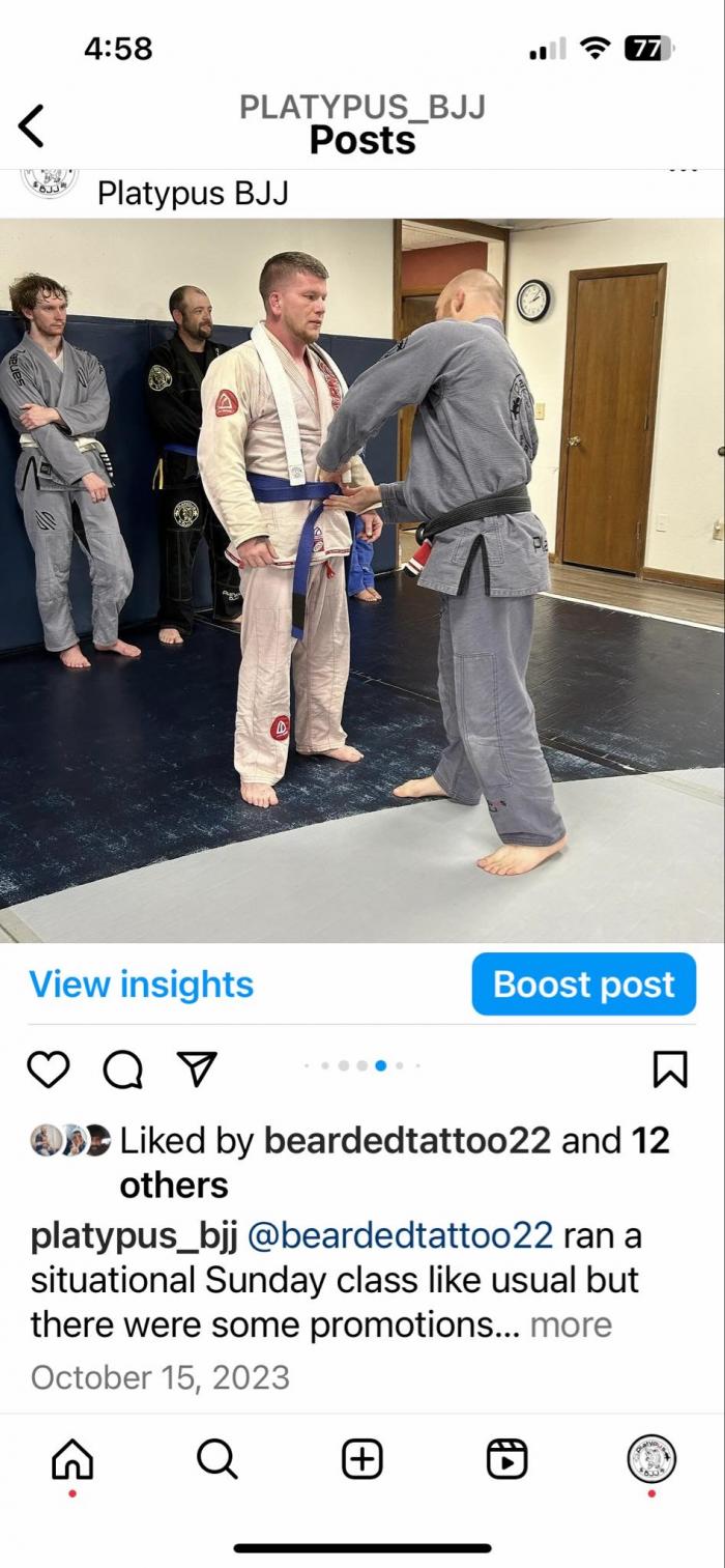 Blue belt · October 15, 2023 · Promoted by Josh Pulsifer