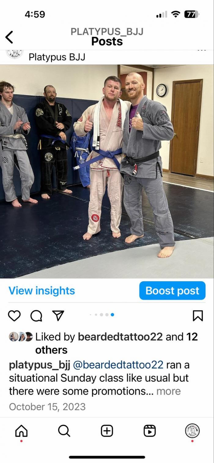 Blue belt · October 15, 2023 · Promoted by Josh Pulsifer