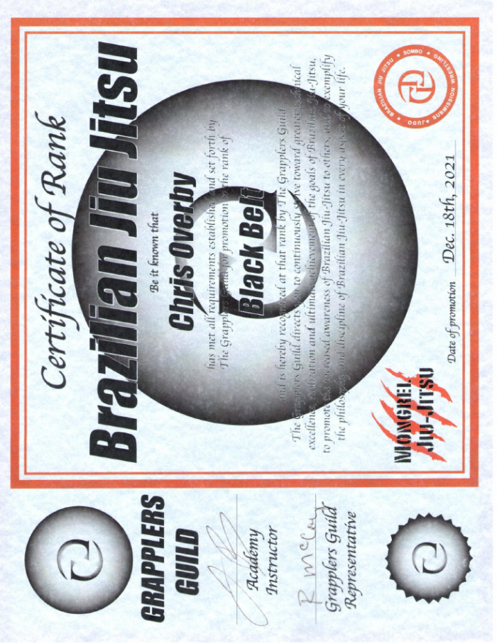 Black belt · December 18, 2021 · Promoted by Rick McCoy