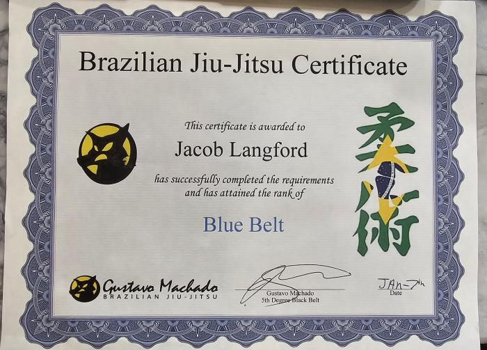 Blue belt · January 7, 2021 · Promoted by Gustavo Machado