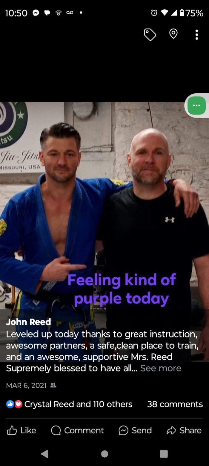 Purple belt · March 6, 2021 · Promoted by Jason Smith