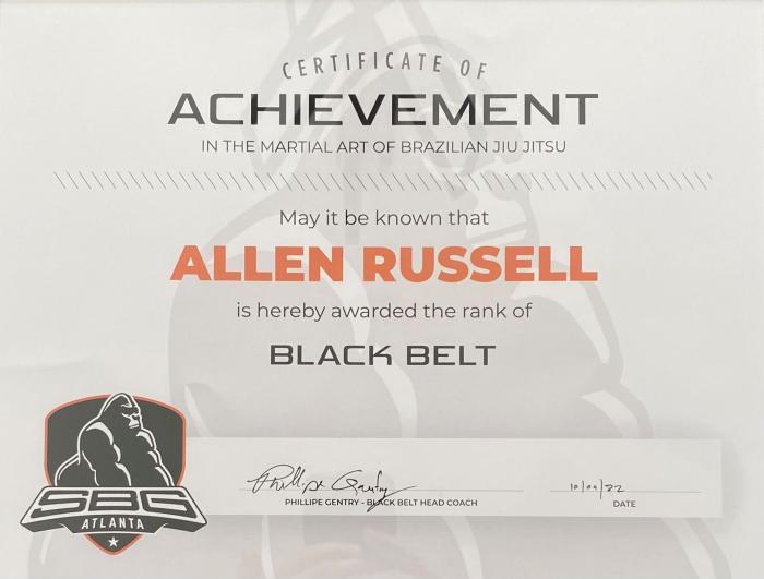 Black belt · October 9, 2022 · Promoted by Phillipe Gentry