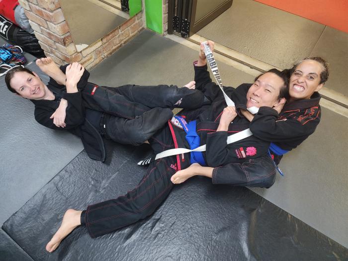 Having fun when I got promoted to Blue belt