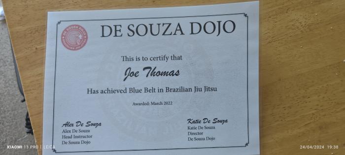 Blue belt · March 2, 2022 · Promoted by Alex de souza