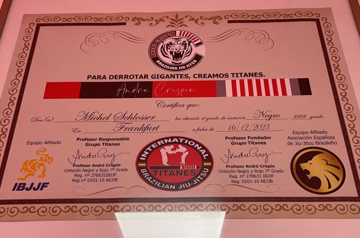 Black belt · December 16, 2023 · Promoted by Mestre Andre Crispin