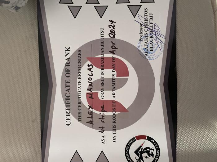 Gray belt · December 20, 2023 · Promoted by Alafakis Christos