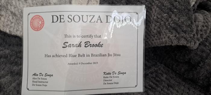 Blue belt · December 9, 2023 · Promoted by Alex de Souza