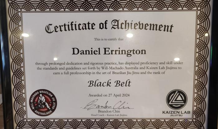 Black belt · April 27, 2024 · Promoted by Brandon Chin