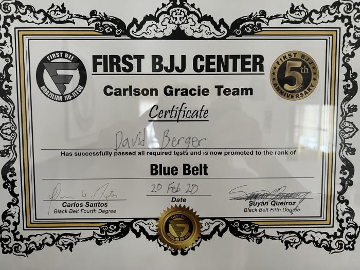 Blue belt · February 20, 2020 · Promoted by Suyan Queiroz