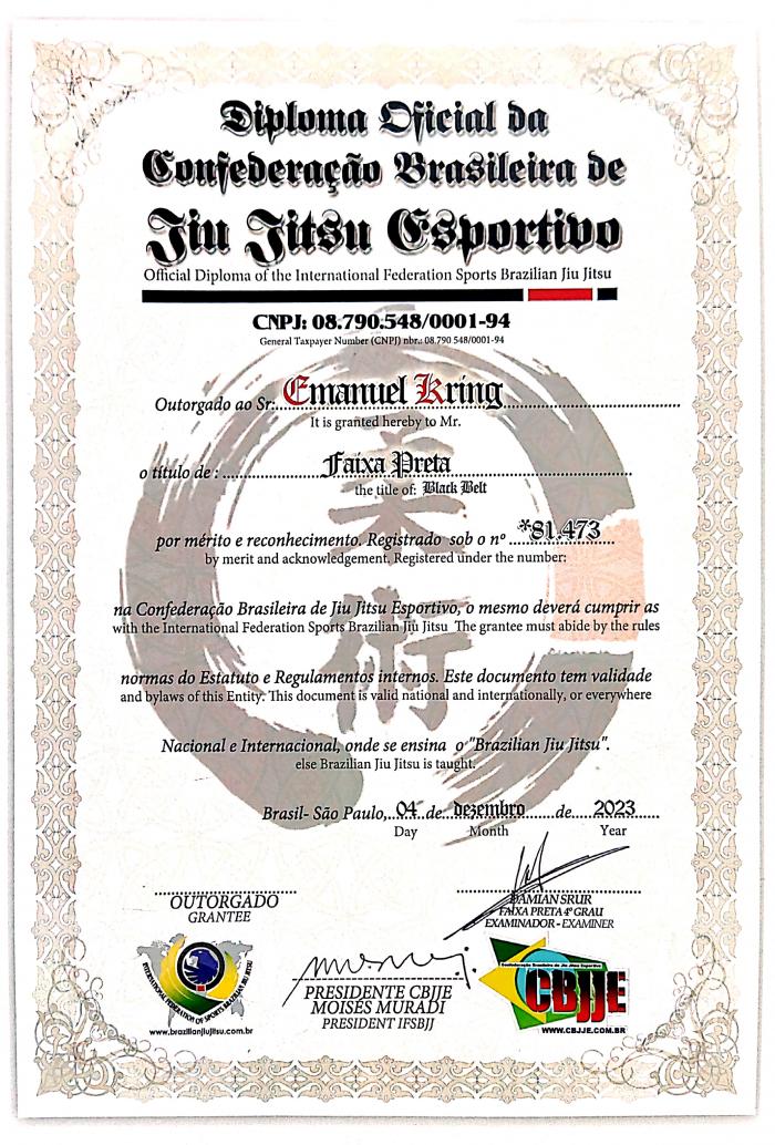 Black belt · December 4, 2023 · Promoted by Damian Srur