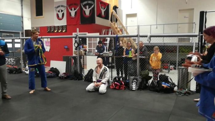Promotion ceremony for purple belt